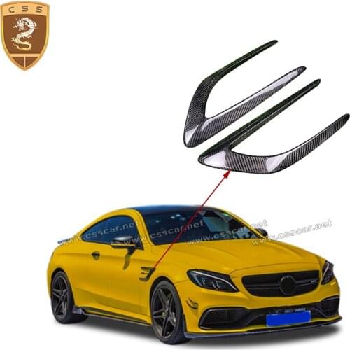 CSSYL Exclusive Supply C Class C65 Accessories Carbon Fiber Front Bumper Air Knife Fit Benz C Class W205 C65s Car Styling 00424
