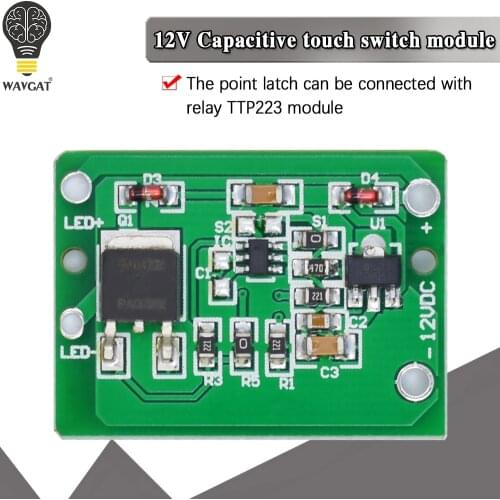 12V Capacitive Touch Switch Sensor Module Push Button Touching Key Module Jog Latch With Relay DC 6-20V 3A