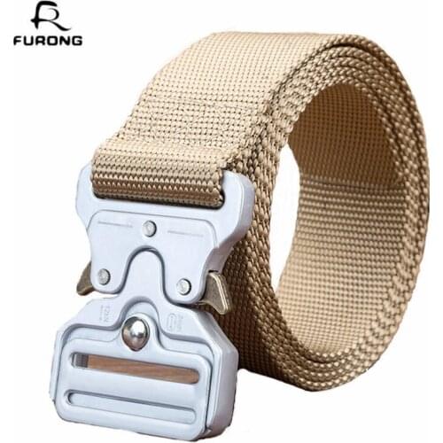 FURONG Men Multifunctional Outdoor Belt Military Nylon Waistband Metal Insert Buckle Tactical Man Belt High Quality Strap R005