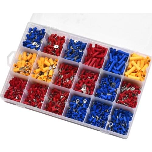 KKMOON 480PCS/1200PCS Insulated Wire Electrical Connectors Ring Folk Spade Butt Splices for Marine Car Wires Scientific Projects