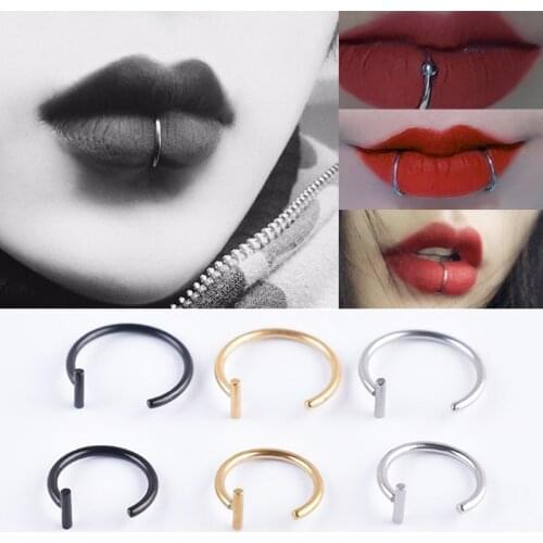 5PCS Medical Titanium Punk Clip on Fake Piercing Body Nose Lip Rings Unisex Nose Ring Women Septum Piercing Jewelry
