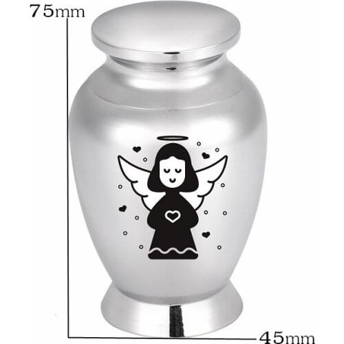 LHP123 Personized Engrave Angel Cremation Urn for Ashes,Stainless Steel Little Angel Funeral Memorial Keepsake Urn Holder
