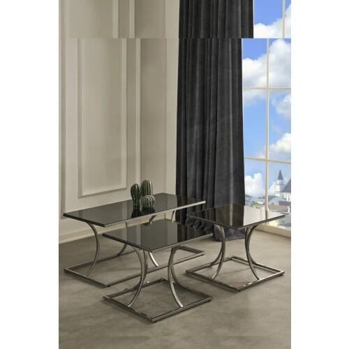 Puzzle Metal Pedestal Smoked Mirror Medium coffee table coffee tables table basse furniture living room table