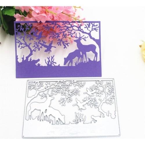 Metal Cutting Die Of Forest Deer Scrapbooking Mold Paper Cards Postcard Handmade Craft Stencil Album Handcraft Embossing Moulds