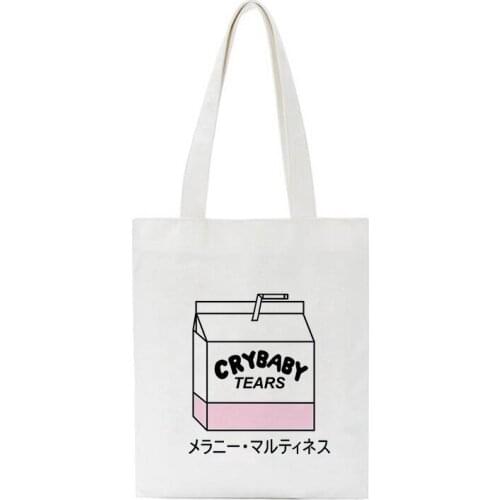 Cry Baby Tears Milk Cute Shoulderbags Cartoon Print Shopping Bag Harajuku College Wind Trend New Large Capacity Women Bag Wallet