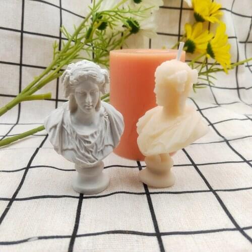New Pazhent Bust Silicone Mold Scented Candle Mold Small Ornament 3d Silicone Mold for Candle Making Clay Mold Plaster Mold