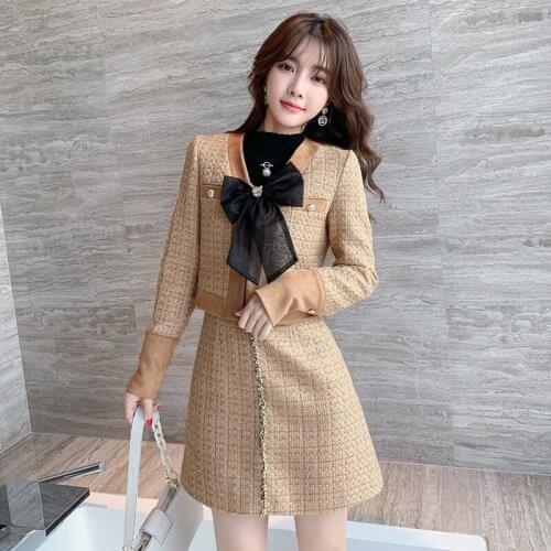 Autumn winter new elegant two-piece female fashion ensemble femme survetement year-old female costume clothes for women