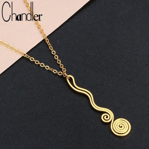 Chandler Spiral Necklace Spiral Swirl Charms Pendants Choker Handmade Jewelry Birthday Gift For Her Womens Accessories