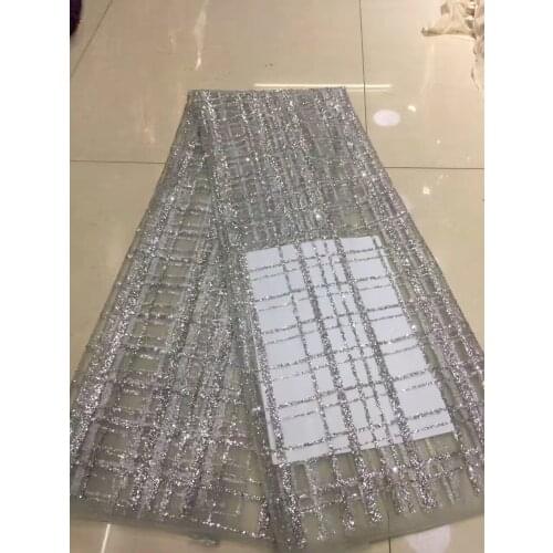 Popular African French Lace Fabric High Quality SYJ-32711 Nigerian Guipure french Net Lace with glitter
