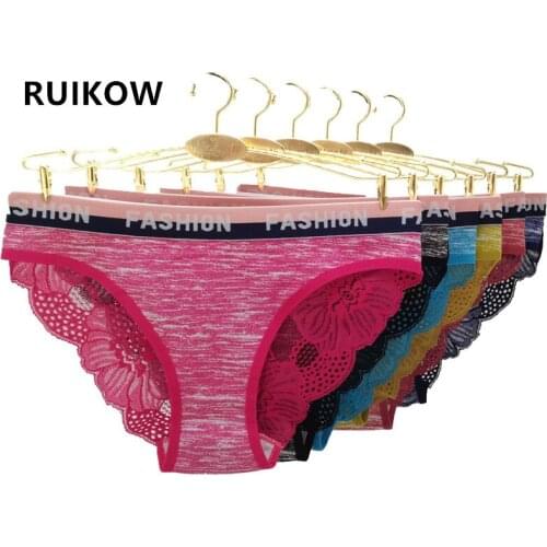 Low Rise Thin Women Knicker Hollow Cotton Underwear Panties with Fashion Elastic Waist Sexy Lingerie Briefs&Bikinis for 6Pcs/Set