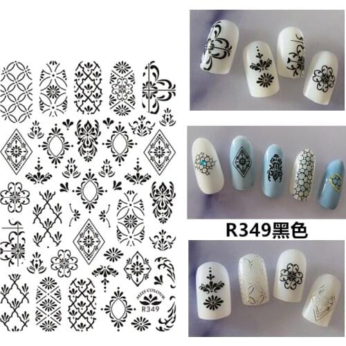 Self-adhesive 3D Stickers for Nails Geometry Flowers Nail Art Decorations Small Size Fashion Stickers Women Girl Nail Foil