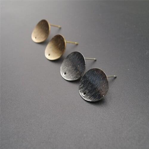 10pcs Matt Flat Stud Earrings With Holes DIY Earring Making Accessories for Women Girls Gold Ear Jewelry Findings Wholesa