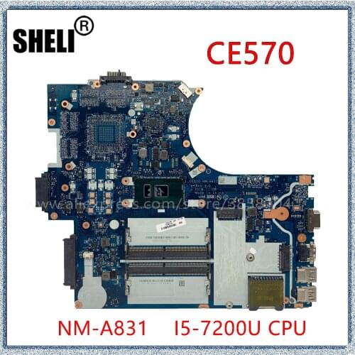 SHELI For Lenovo Thinkpad E570 E570C CE570 Laotop Mainboard With I5 7200U CPU NM-A831 01EP391 Mainboard