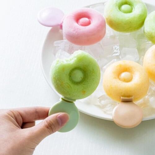 Widely Use High Quality Donut Shape DIY Ice Cream Making Silicone Mold Cute Ice Cream Mould Healthy for Kitchen