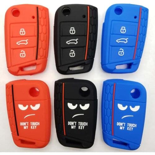 Dont Touch My Key Llave Case Silicon Funda forVW Golf 7 MK7 Seat Leon 3 Ibiza 4 5 Toledo 4 Arona Ateca Skoda Octavia 3 Remote