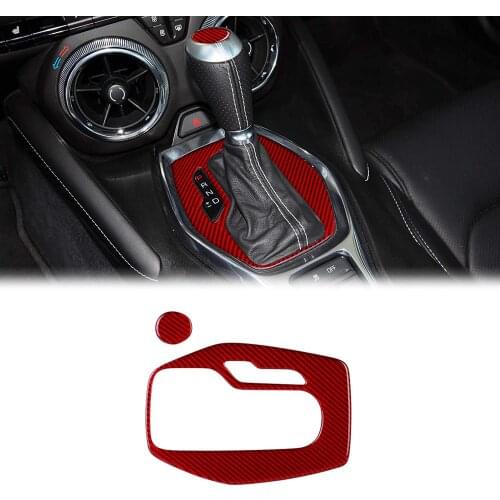 Compatible with Carbon Fiber Gear Shift Panel Cover Trim Interior Decoration Stickers for Chevrolet Camaro 2017 2018 2019 2020