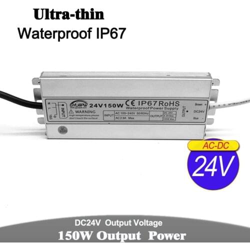 IP67 Waterproof DC12V DC24V 60W 72W 100W 120W 150W Lighting Transformers AC DC 12V 24V Outdoor Power Supply for LED Light CCTV