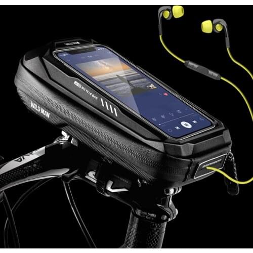 WILD MAN Bicycle Bag Phone Holder Bag Case Cycling Bike Mount 6.9 inch Mobile Phone Stand Bag Handlebar MTB Bicycle Accessories