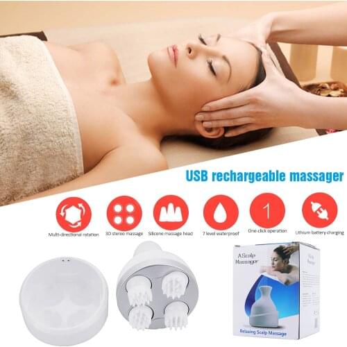 New Waterproof Head Massager Electric Vibrating Wireless Scalp Massager Prevent Hair Loss Body Deep Tissue Kneading Health Care