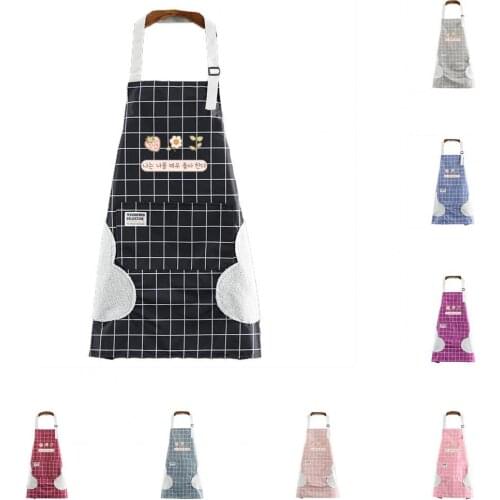 Waterproof Adjustable Apron Different Styles Easy to Wear Cute Cooking Aprons Oxford Cloth Bib with Pocket Home Cleaning Tool