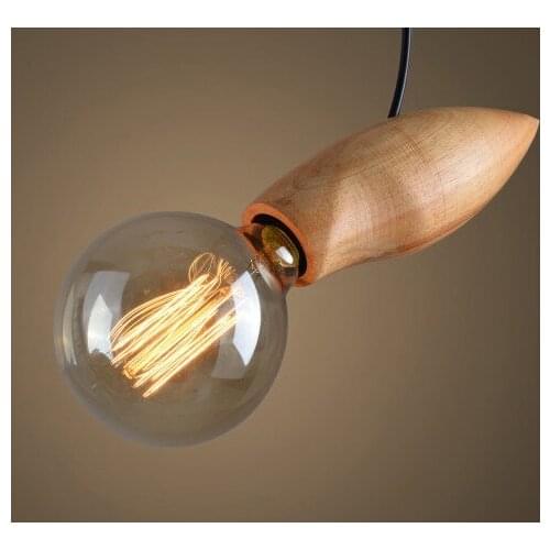 Japanese Loft Wood Pendant Light Fixtures Edison Modern Droplight For Dining Room Bar Hanging Lamp Home Decor Indoor Lighting