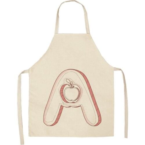 1 Pcs Creative Letters Pattern Kitchen Aprons for Woman Home Linen Sleeveless Apron Dinner Party Cooking Bibs Cleaning Tools