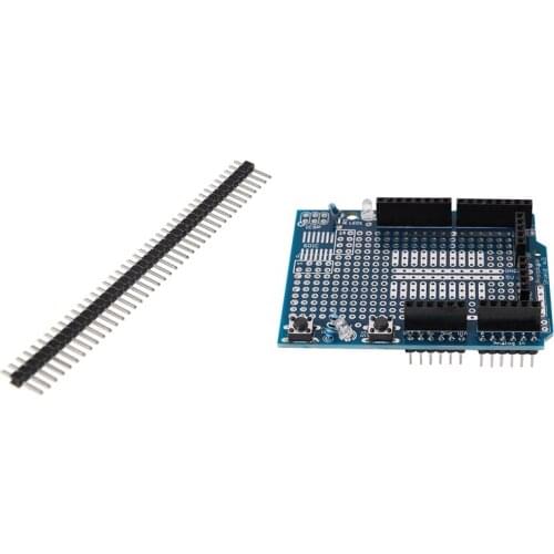 10Pcs 40-Pin Male Pin-Head of Single Line Band & 1 Pcs for Uno Proto Shield Prototype Expansion Board
