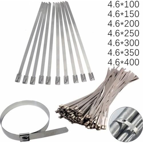10Pcs Stainless Steel Cable Tie Self Locking Cable Tie Multi Purpose Steel Cable Tie 4.6x100/150/200/250/300/350/400MM