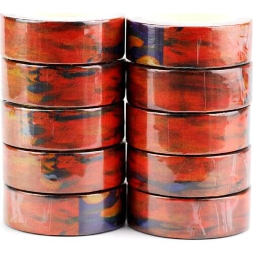 10pcs/lot Decor Van Gogh Painting Washi Tapes Paper DIY Scrapbooking Planner Adhesive Masking Tapes Kawaii Stationery