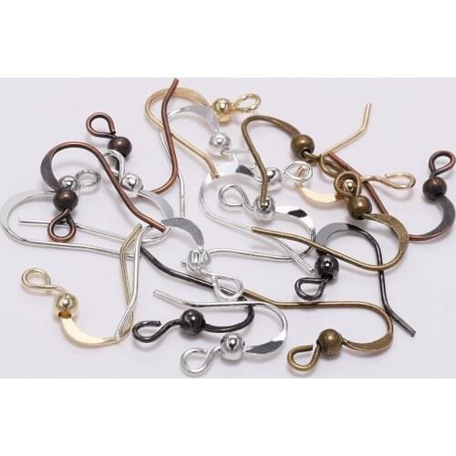 100Pcs 19*18mm Gold Bronze Earring Hooks Clasp Wires Components For DIY Jewelry Making Finding Accessories Supplies Wholesale