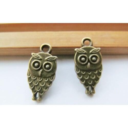 100pcs Antique Silver tone/Antique Bronze Night Owl Connector Pendant Charm/Finding,Bracelet Charm,DIY Accessory Jewelry Making