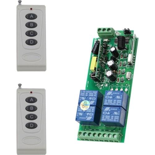 1000W AC85V 110V 220V 250V RF Wireless Light Remote Control Switch Transmitter 4CH Wide Voltage Relay Receiver Free Shipping