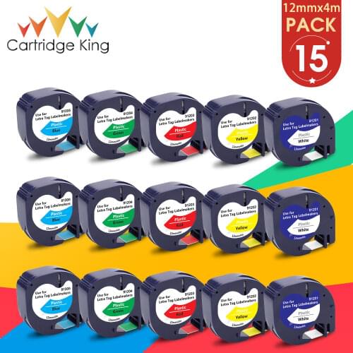 15PK Mixed Set 91201 91202 91203 91204 91205 Compatible for Dymo LT Label Tapes LT-100H LT-100T Plus QX50 XM XR 2000 Label Maker
