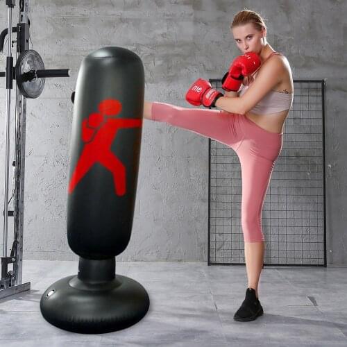 160cm Inflatable Boxing Bag Adult Children Boxing Punch Kicking Sandbag PVC Inflatable Tumbler Gym Kids Boxing Training Target