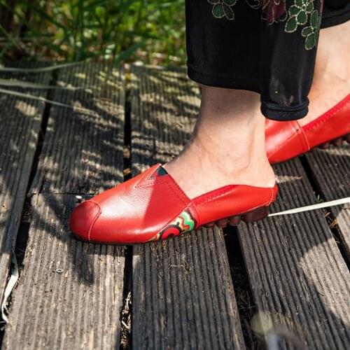 2021Autumn Spring Women Shoes Soft Sole Genuine Leather Breathable Female Casual