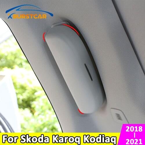 Xburstcar Car Styling Sunglasses Holder Box Glasses Case Box for Skoda Karoq Kodiaq 2018 2019 2020 2021 Auto Parts Accessories