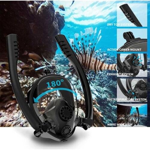 DEDEPU Anti Fog Full Face Snorkeling Mask Diving Mask Scuba Mask Underwater Women Men Kids Swimming Snorkel Diving Equipment-2
