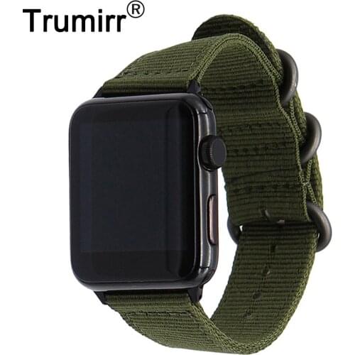 Nylon Watchband + New Adapters for 38mm 42mm iWatch Apple Watch Band Zulu Fabric Strap Sstainless Steel Buckle Wrist Bracelet