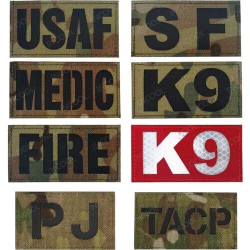 Infrared IR Reflective Patch TACP MP K9 FIRE MEDIC Combat Emblem Tactical Military Decorative Patches Biker Armband Badge