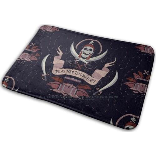 Dead Men Tell No Tales Mat Rug Carpet Anti-Slip Bedroom Entrance Door Mat Pirate Pattern Crossbones Jolly Roger Treasure Yo Ho