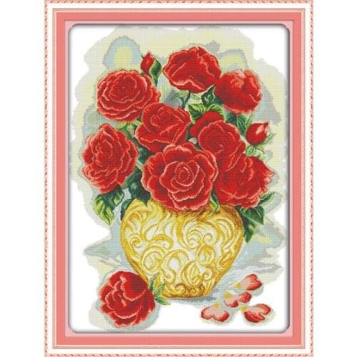 Beautiful roses Home Decor Cross Stitch Kits Printed Canvas DMC Counted printed Cross-stitch set Embroidery Needlework Kit DIY