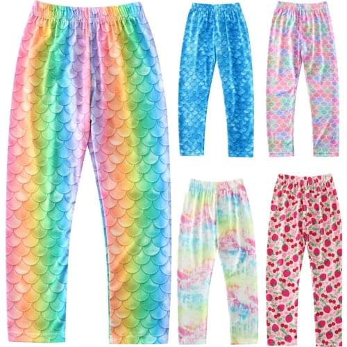 Girls Leggings for Outdoor Travel Clothes Girls Pants Student Casual Wear Customizable Stylish Computer Printing For 4-13 Years