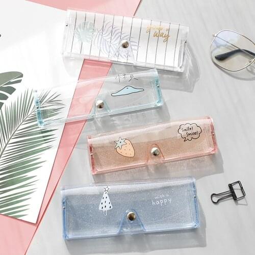 Hot Sale 1PC Portable transparent glasses case cartoon animal glasses box pvc soft plastic glasses case Eyewear Accessoires