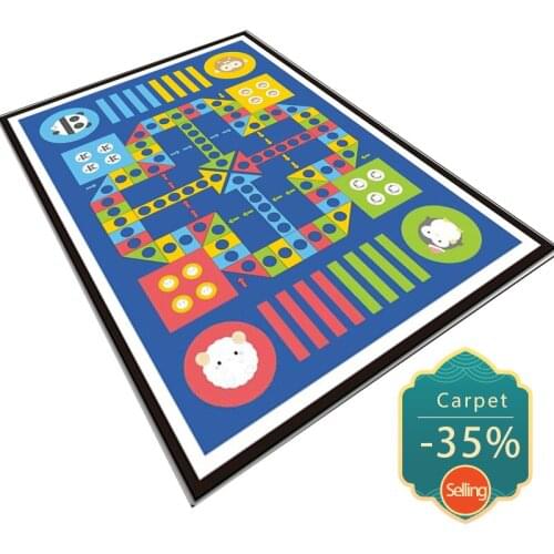 Madream Cartoon Flying Chess Pattern Childrens Carpet Modern Style Bedroom Rug Living Room Decoration Area Floor Mat Non-Slip