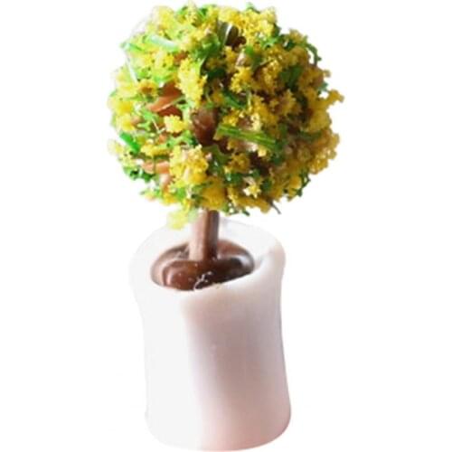 2Pcs Plant Potted Miniature Mini Decoration Resin Dollhouse Bonsai Model for Gift bonsai