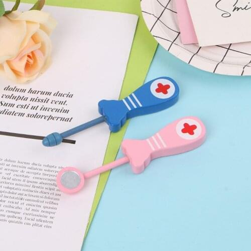 6Pcs Baby Toys Doctor Set Play Wooden Dental Tools Simulation Medicine Box Y4UD