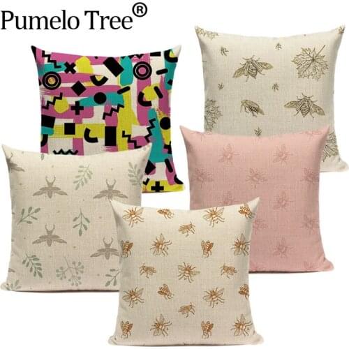 Elegant Insect Cushion Cover 45x45cm Animal Pillow Cover for Sofa Dragonfly Ant Decorative Pillows for Sofa Cat Pillowcase