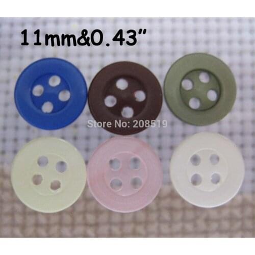 NBNOLE Shirt buttons 11mm 200pcs mix colors fashion button flatback sewing accessories