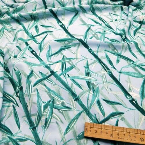 New Summer Cool Fresh Bamboo Leaf Printing Fabric DIY Sewing Material