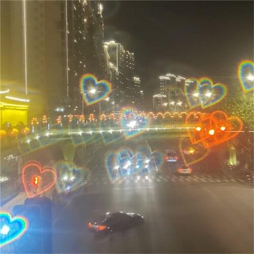 1PC Love Heart Shaped Effects Glasses Watch The Lights Change To Heart Shape At Night Diffraction Glasses Women Fashion Sunglass